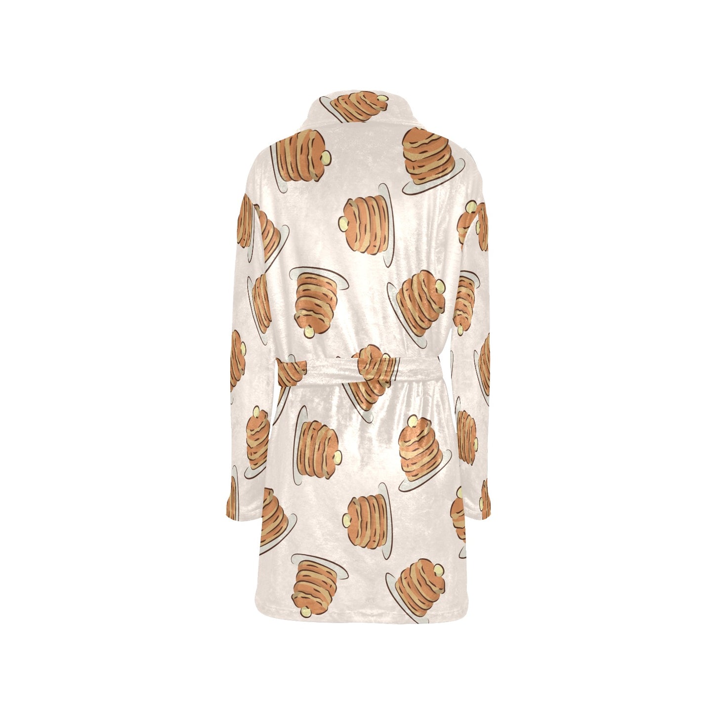 Pancake Pattern Print Design A01 Women's Fleece Robe