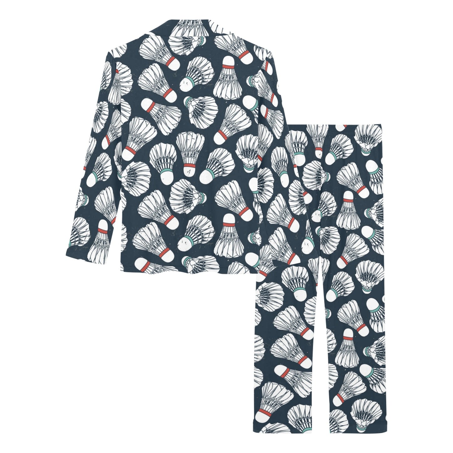 Badminton Ball Pattern Print Design 01 Women's Long Pajama Set