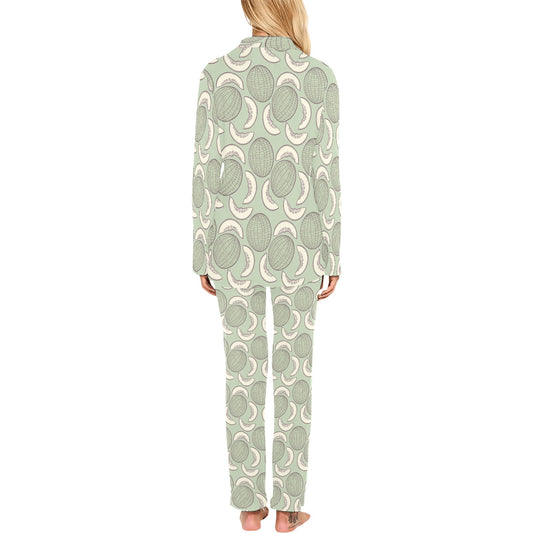 Cantaloupe Pattern Print Design 01 Women's Long Pajama Set