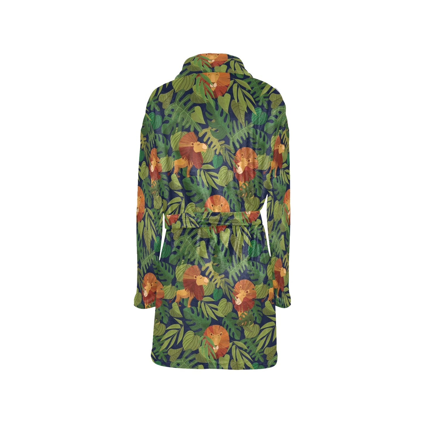 Lion Jungle Pattern Print Design 05 Women's Fleece Robe