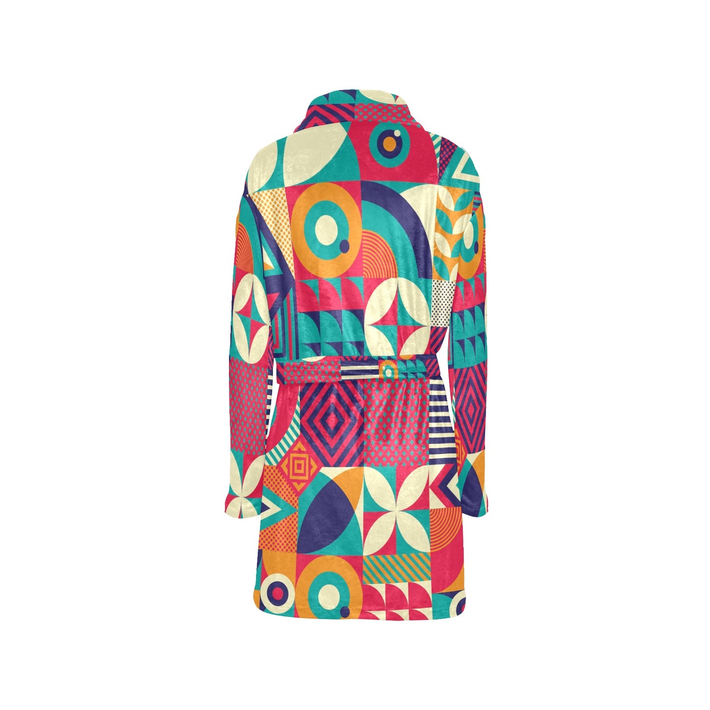 Mosaic Pattern Print Design 03 Women's Fleece Robe
