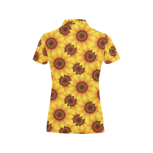 Sunflower Pattern Print Design SF07 Women's Polo Shirt