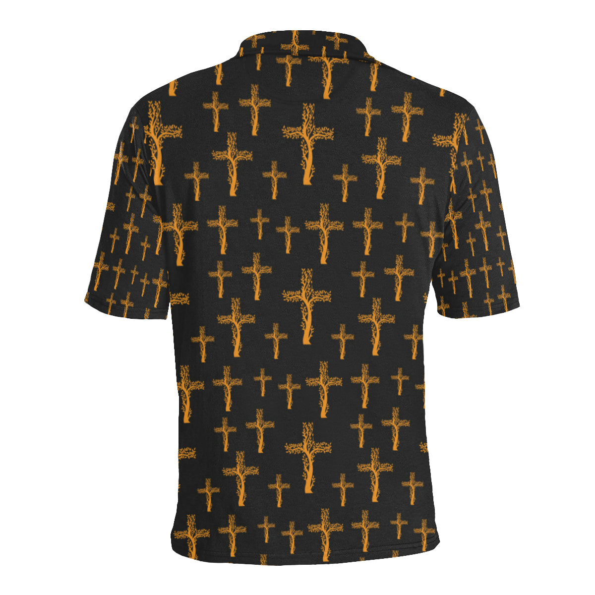 Christian Tree of Life Cross Design Men Polo Shirt