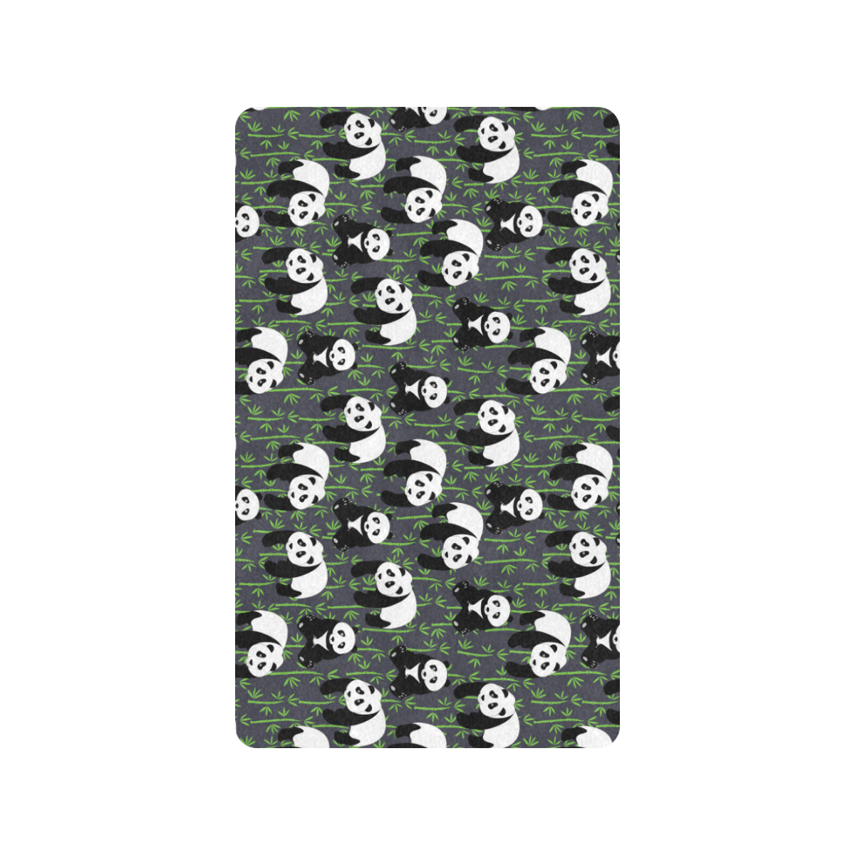 Panda Bear Bamboo Themed Print Rubber Doormat