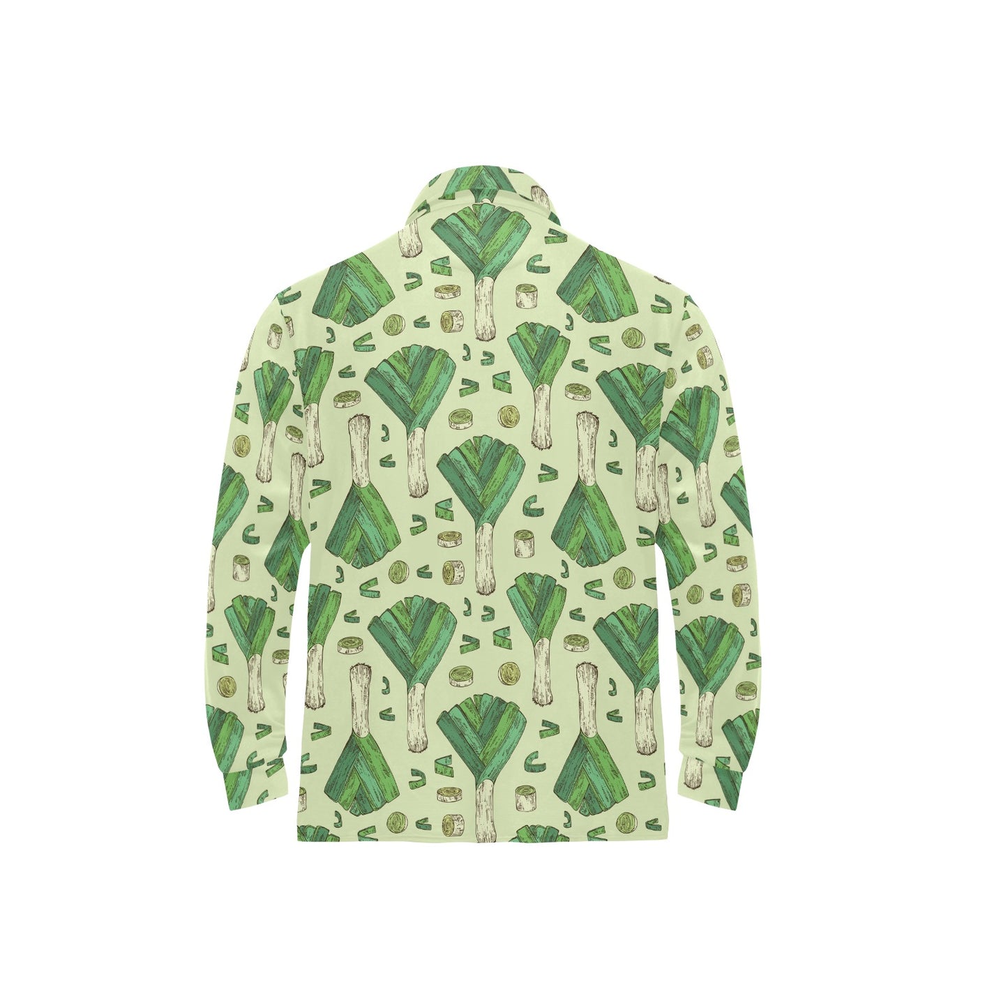 Leek Pattern Print Design 04 Long Sleeve Polo Shirt For Men's