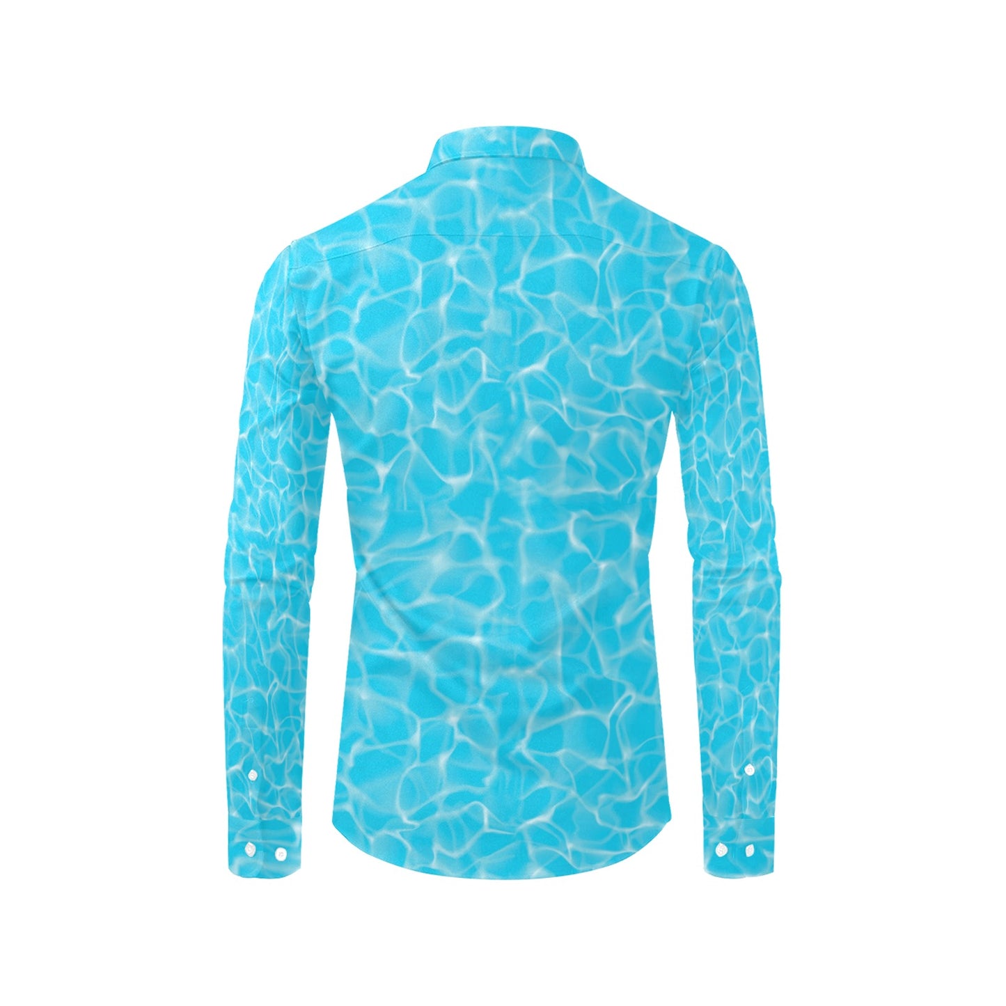 Swimming Pool Texture Print Design LKS301 Men's Long Sleeve Dress Shirt