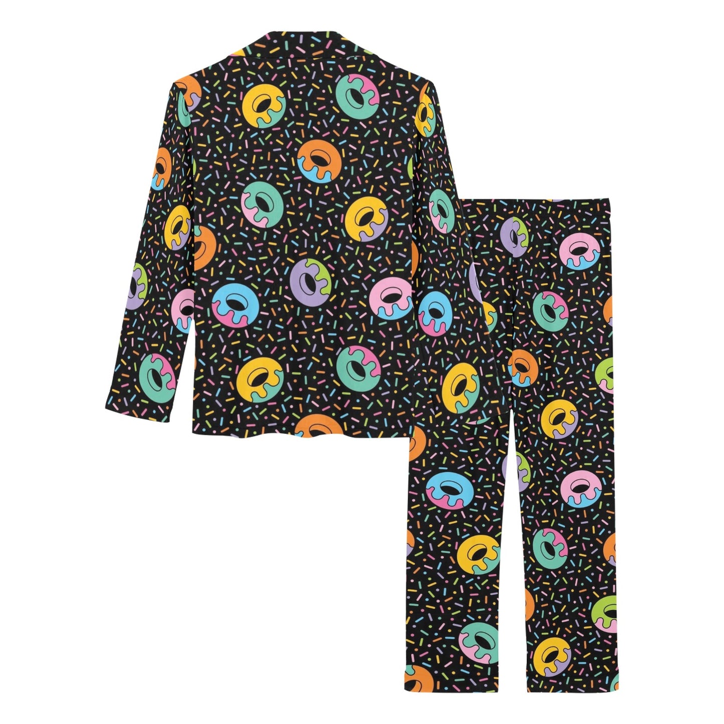 Donut Pattern Print Design DN012 Women's Long Pajama Set