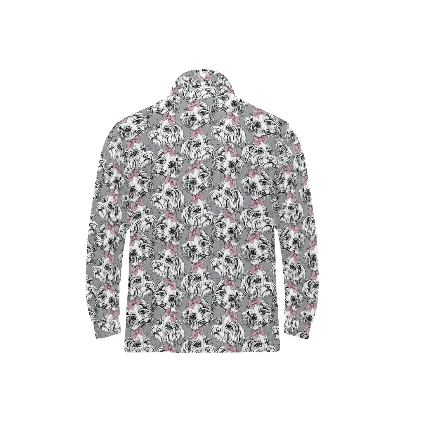 Maltese Pattern Print Design 01 Long Sleeve Polo Shirt For Men's