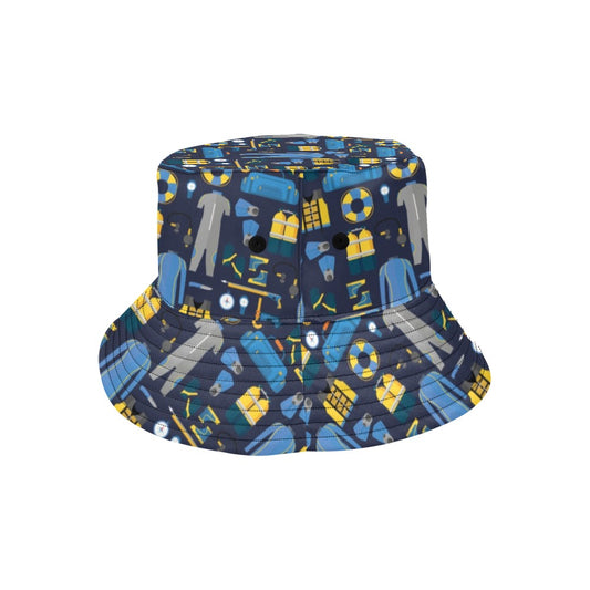 Scuba Equipment Print Design LKS305 Unisex Bucket Hat