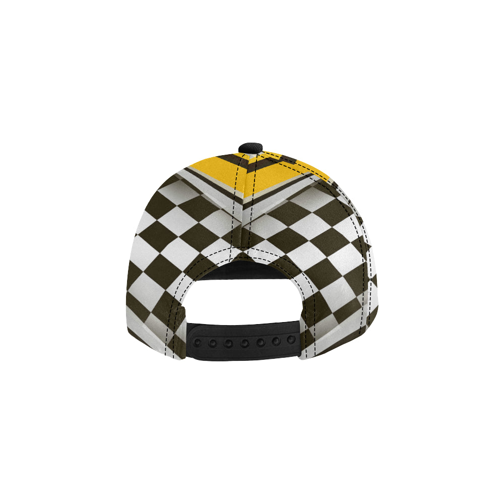 Checkered Flag Racing Style Snapback Cap