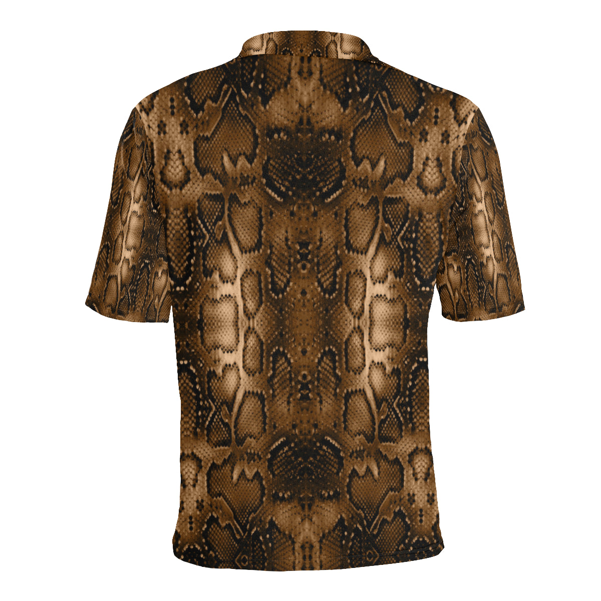 Snake Skin Brown Print Men Polo Shirt