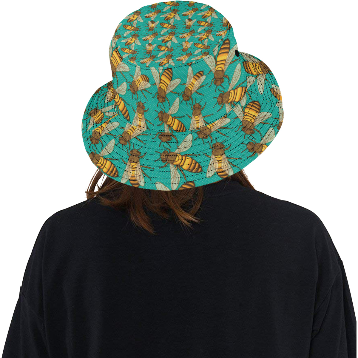 Bee Pattern Print Design BEE04 Unisex Bucket Hat