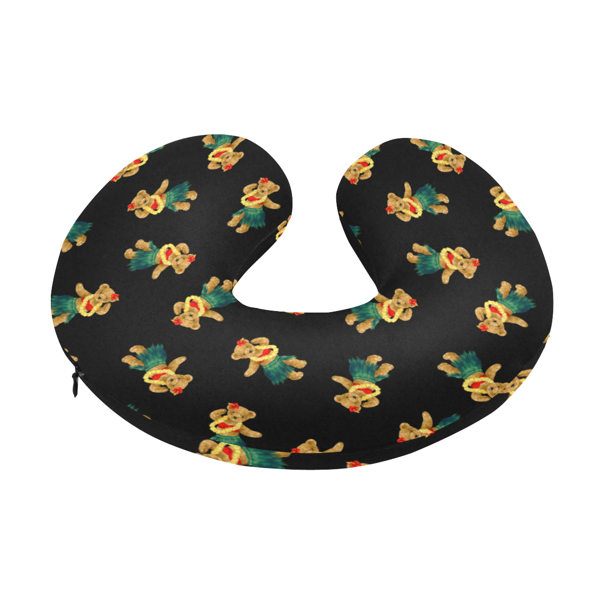Hula Bear Pattern Print Design 06 U-Shaped Travel Neck Pillow