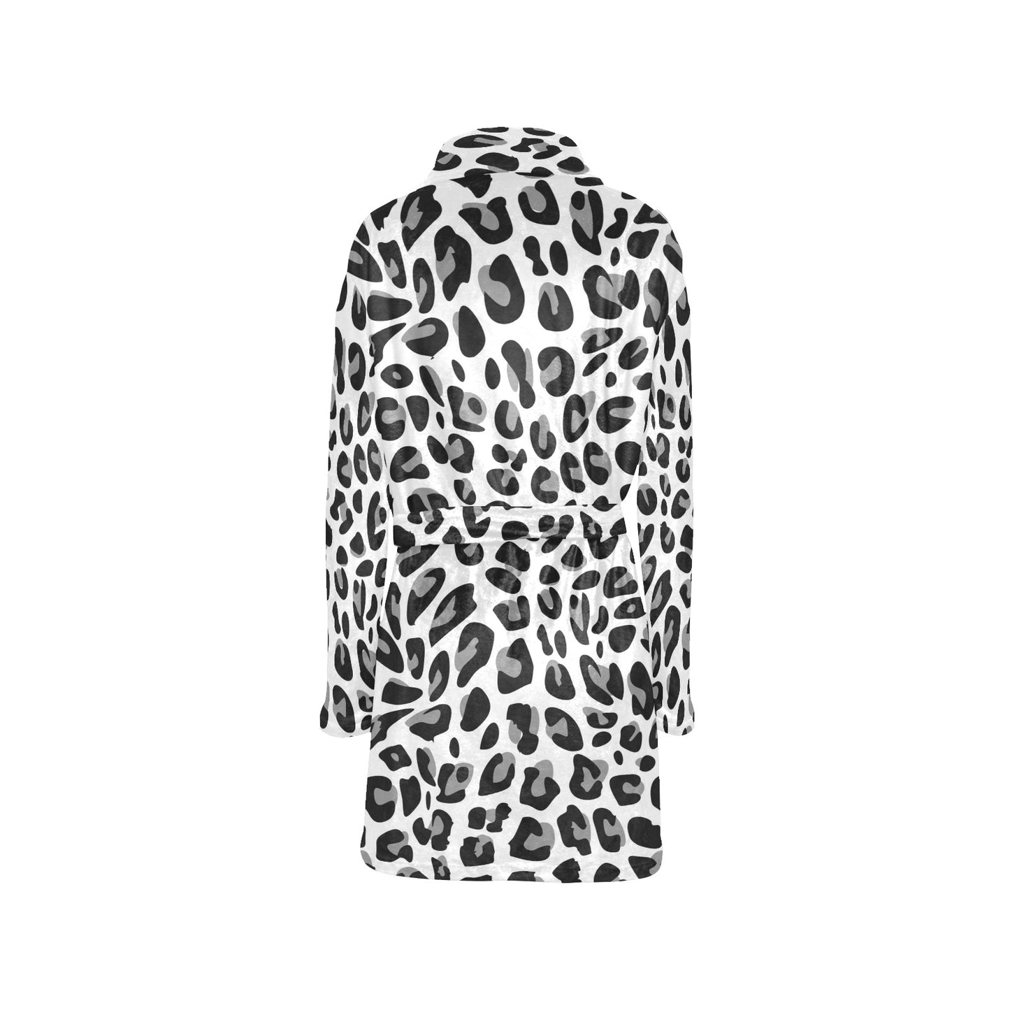 Snow Leopard Skin Print Women's Fleece Robe