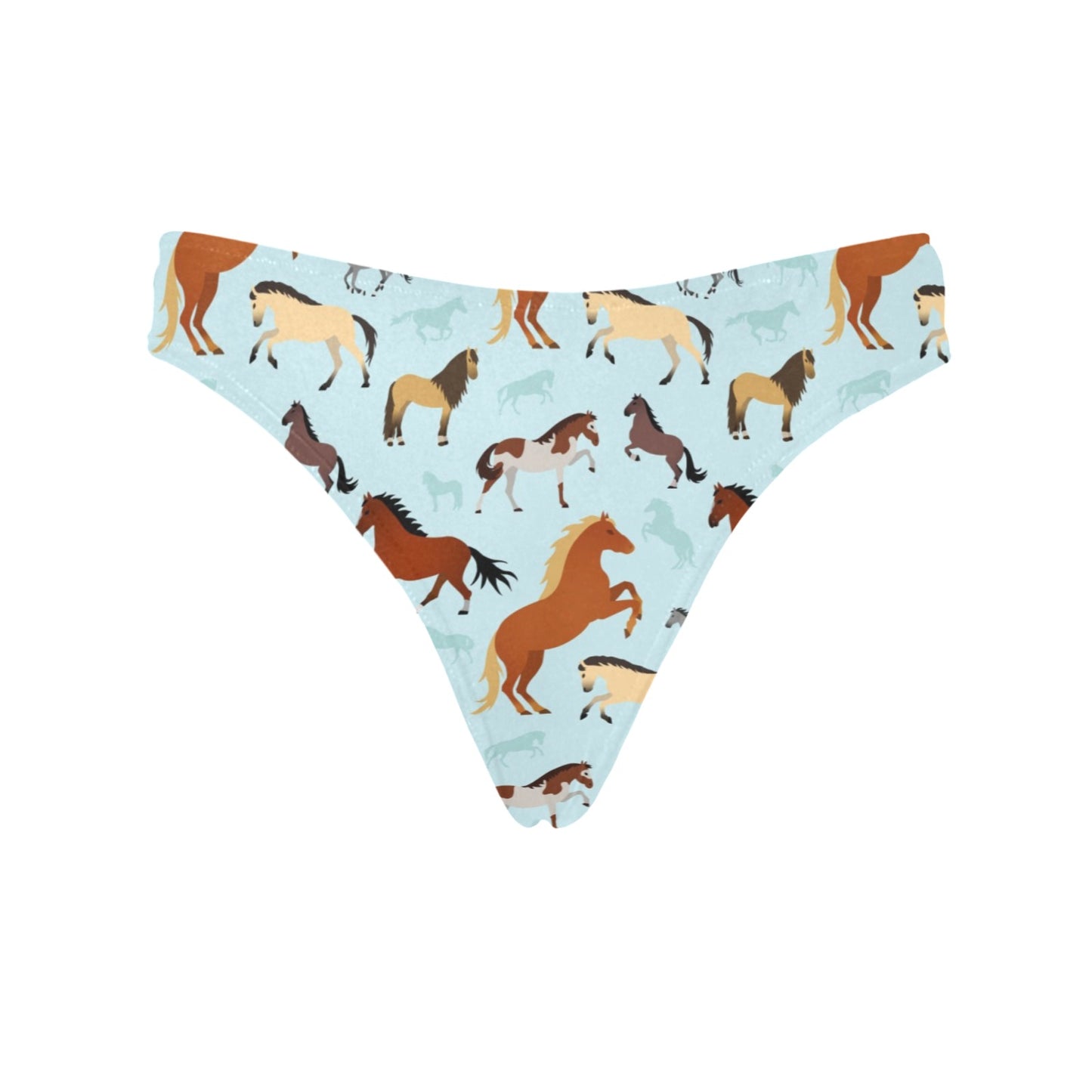 Horse Cute Themed Pattern Print Women's Thongs