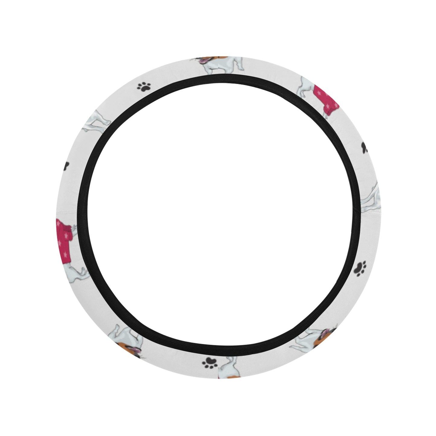 Russell Terriers Print Design LKS308 Steering Wheel Cover with Elastic Edge