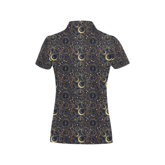 Celestial Pattern Print Design 04 Women's Polo Shirt