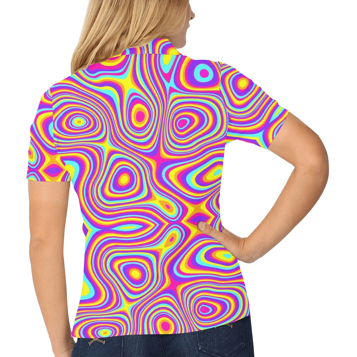 Liquid Pattern Print Design 06 Women's Polo Shirt