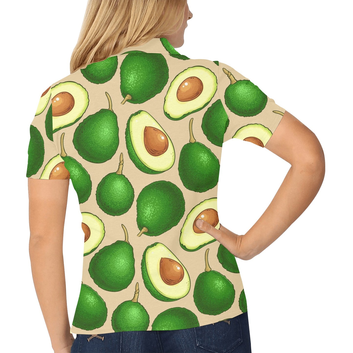 Avocado Pattern Print Design AC010 Women's Polo Shirt