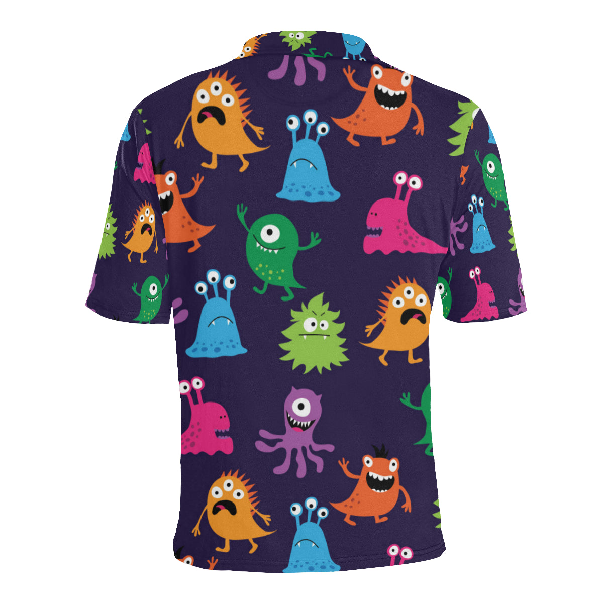 Monster Cartoon Pattern Print Design 02 Men Polo Shirt