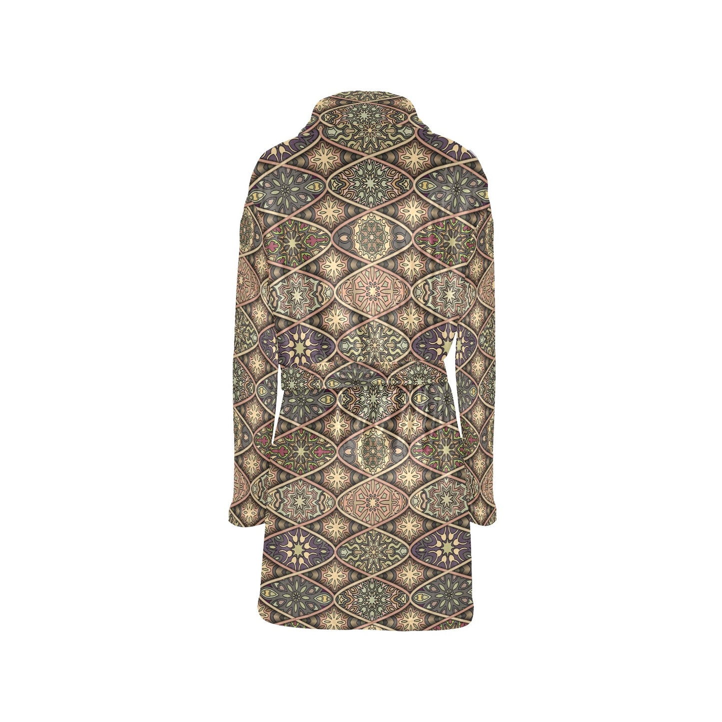 Mandala Motif Themed Design Print Women's Fleece Robe