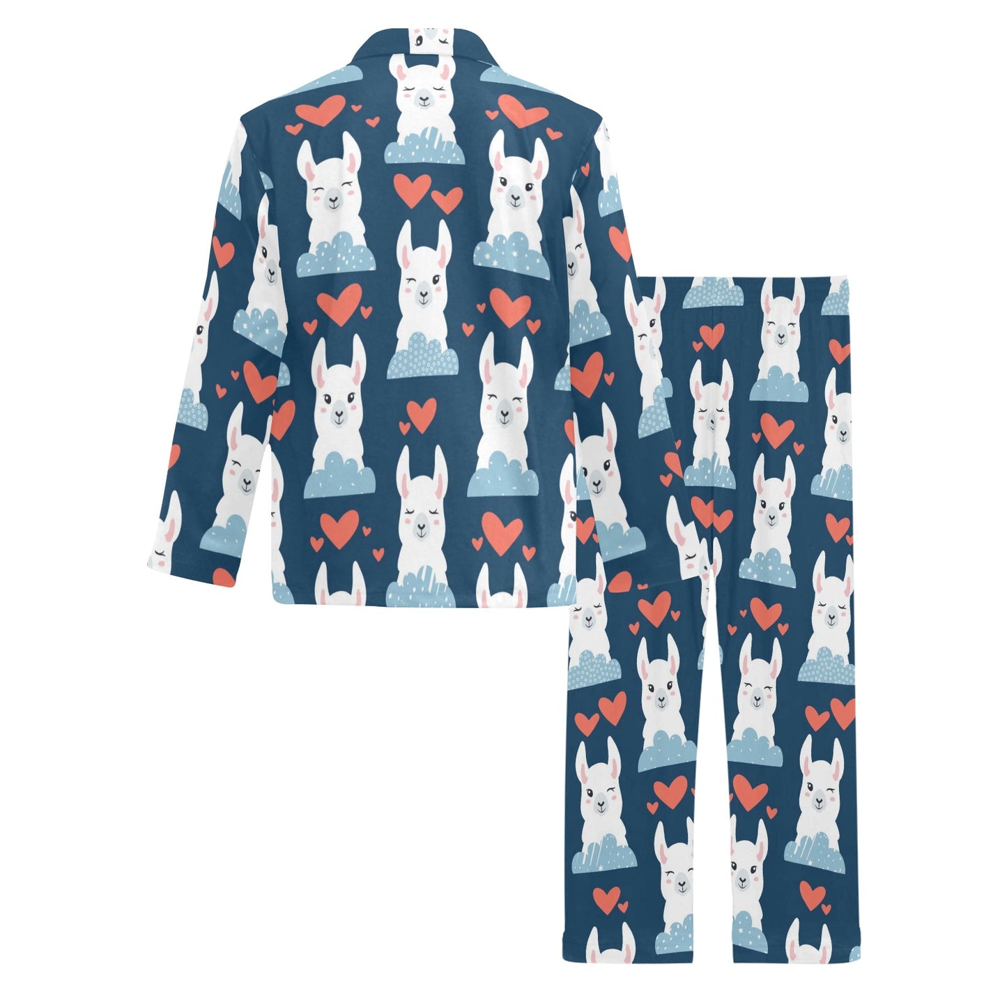 Alpaca Love Pattern Print Design 05 Men's Long Pajama Set