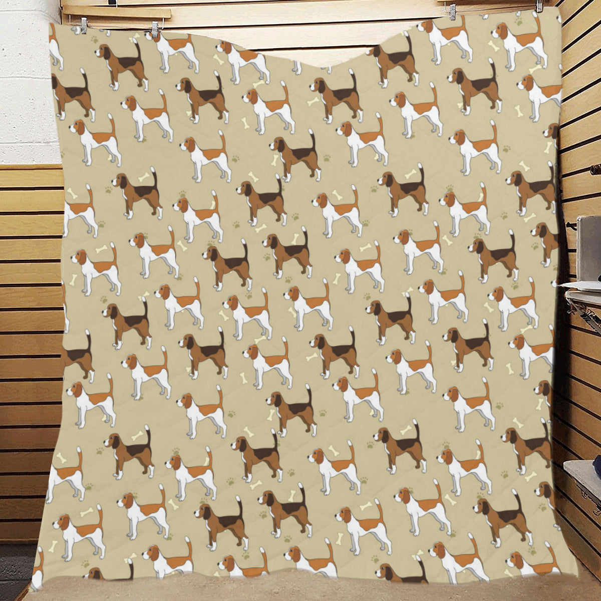 Beagle Pattern Print Design 01 Premium Quilt