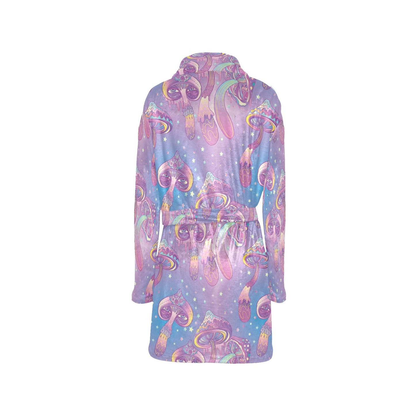 Psychedelic Mushroom Pattern Print Design A01 Women's Fleece Robe