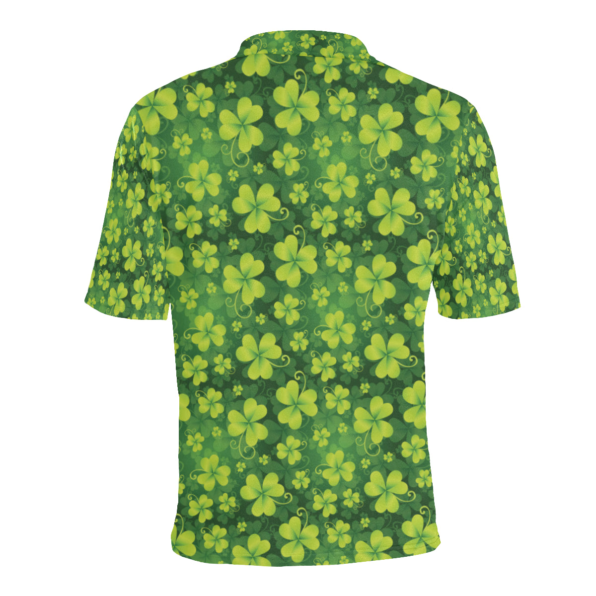 Shamrock Clover Print Men Polo Shirt