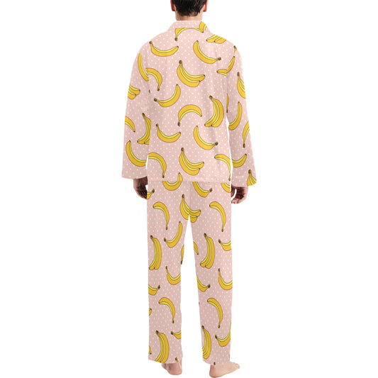 Banana Pattern Print Design BA06 Men's Long Pajama Set