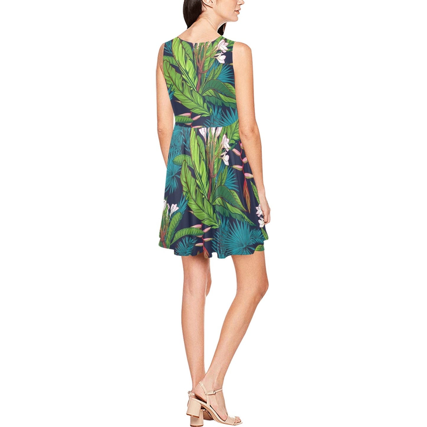 Rainforest Pattern Print Design RF01 Sleeveless Dress