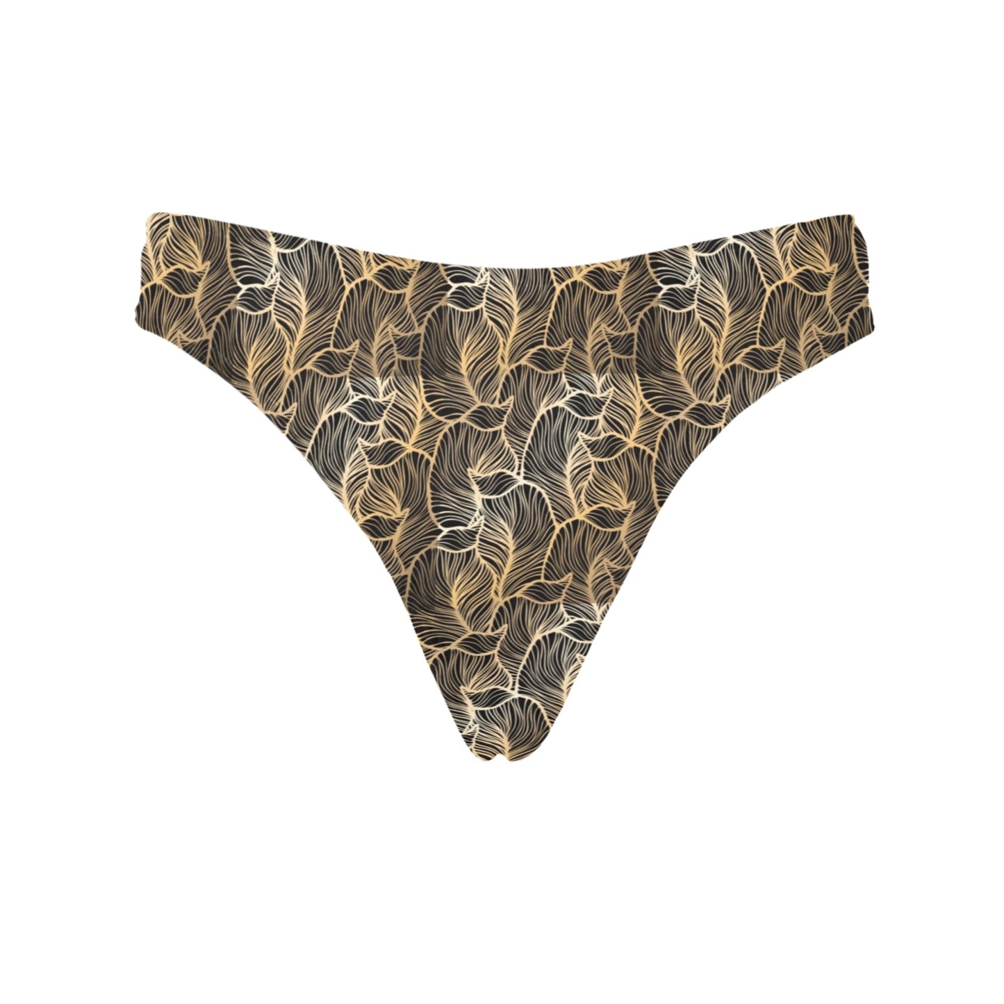 Elegant Gold leaf Print Women's Thongs
