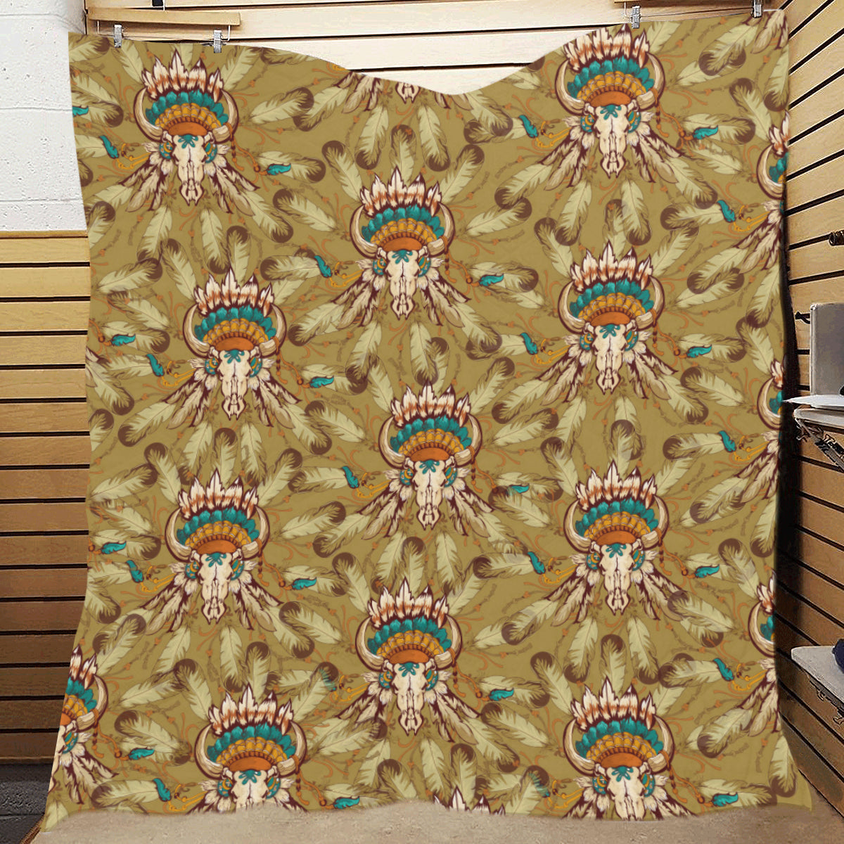 Native Indian Buffalo head Premium Quilt