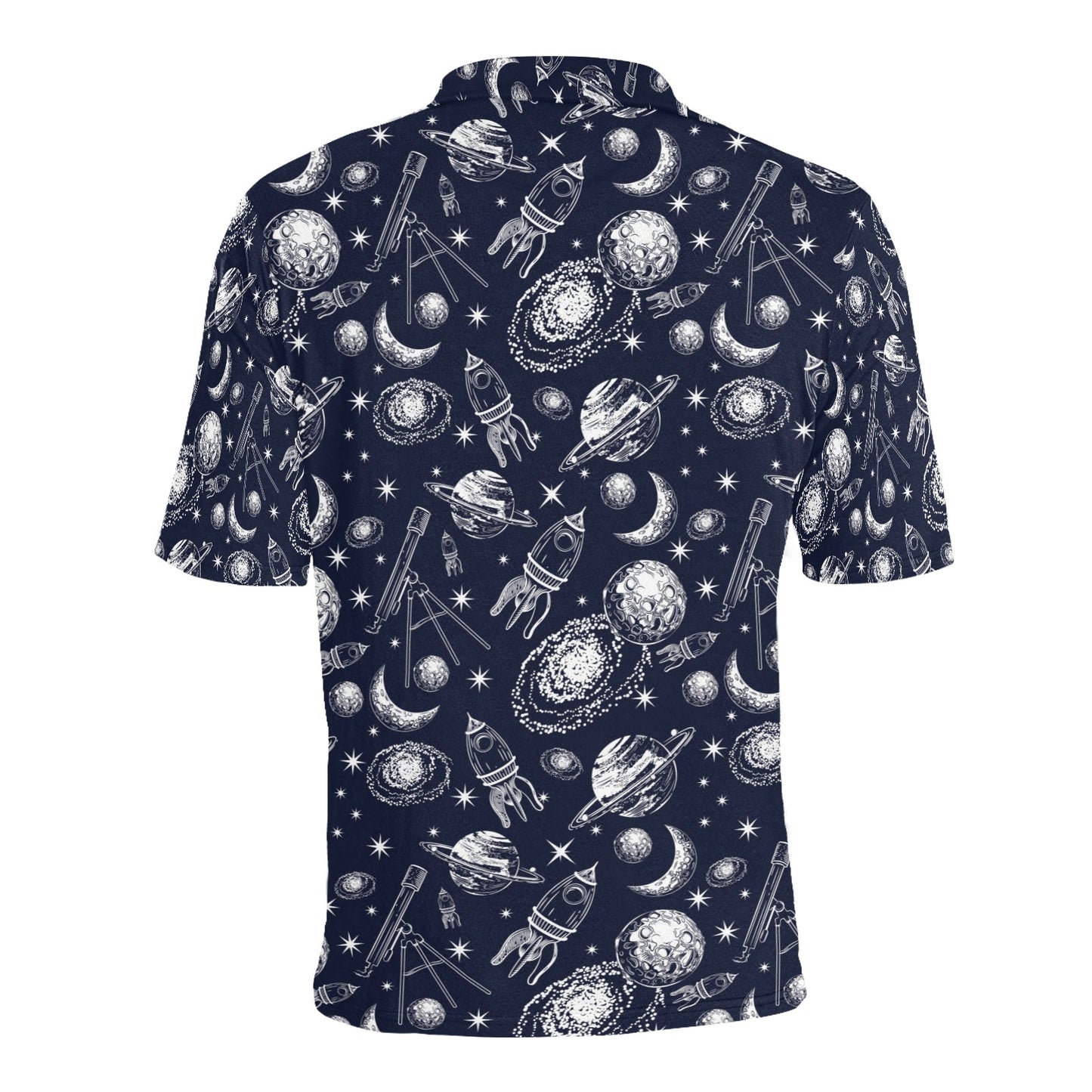 Space Rocket Print Design LKS301 Men Polo Shirt