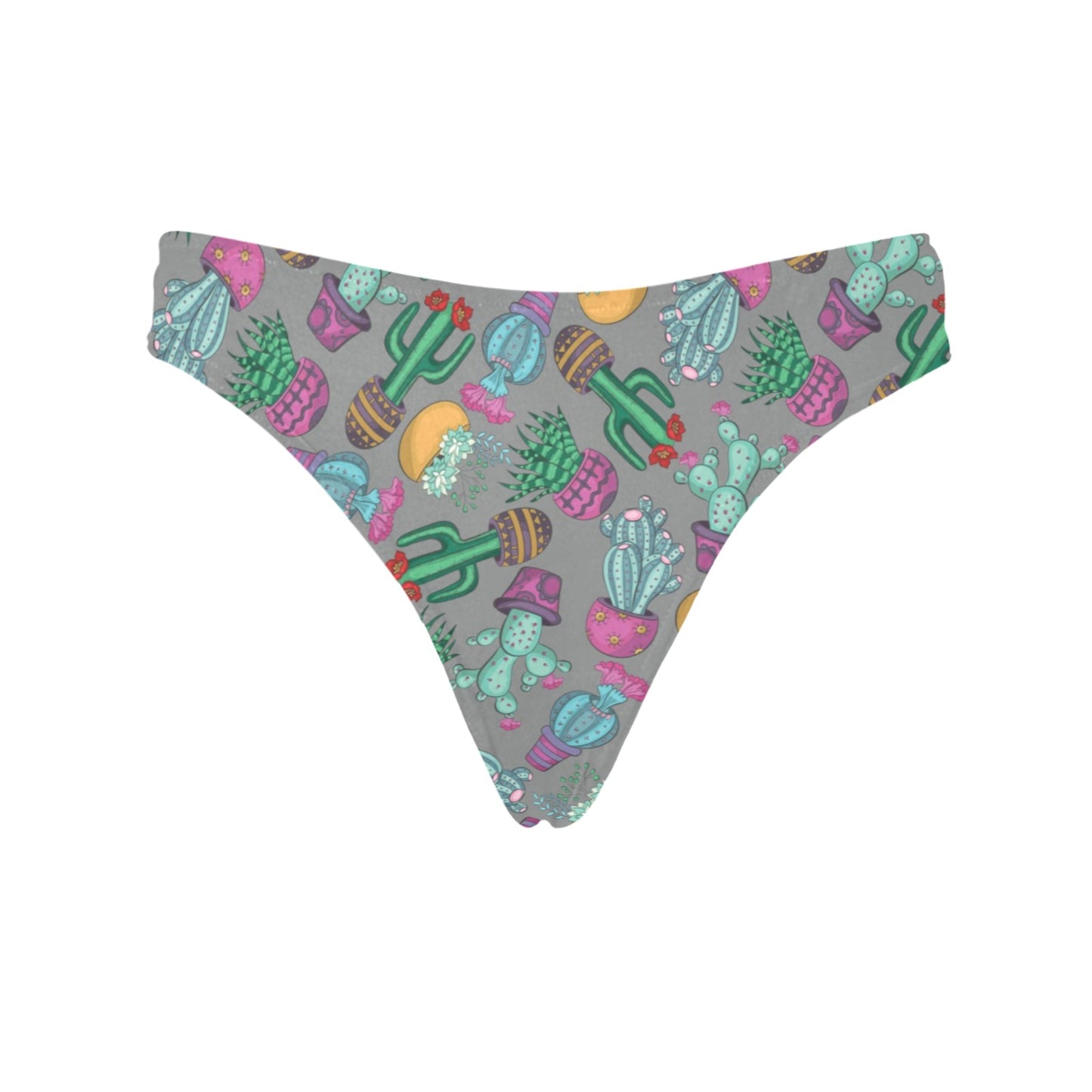 Cactus Colorful Print Pattern Women's Thongs