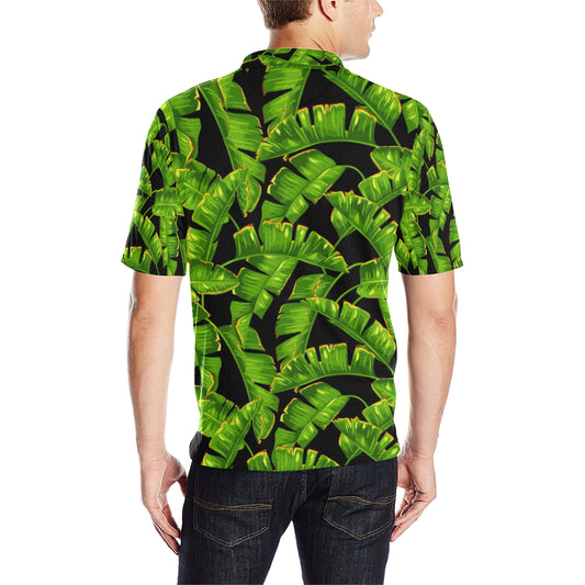 Banana Leaf Pattern Print Design BL06 Men Polo Shirt