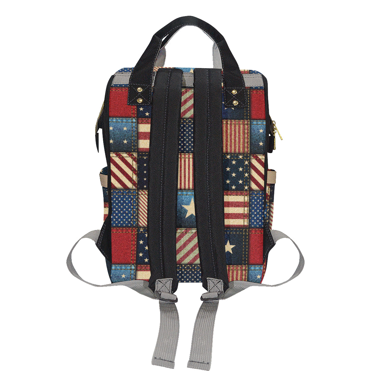 American flag Patchwork Design Diaper Bag Backpack