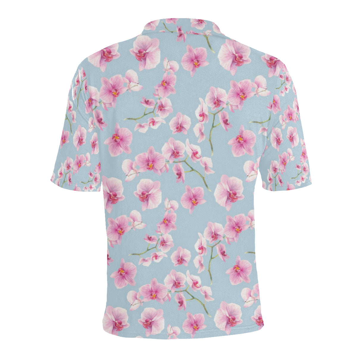 Orchid Pink Pattern Print Design OR01 Men Polo Shirt