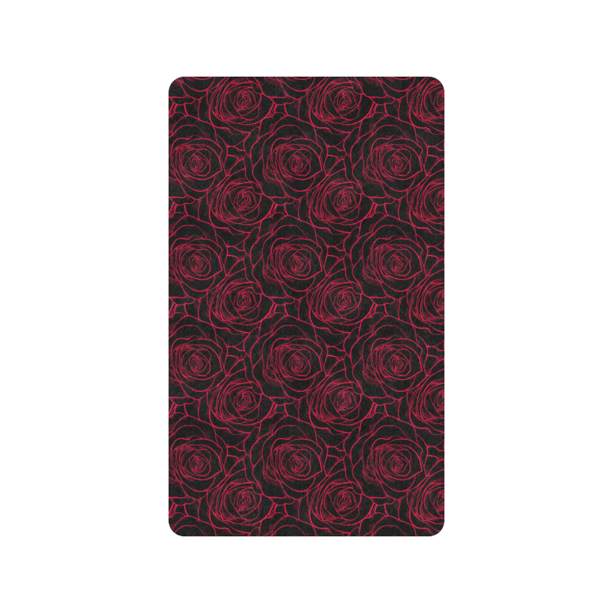 Red Rose Design Print Rubber Doormat