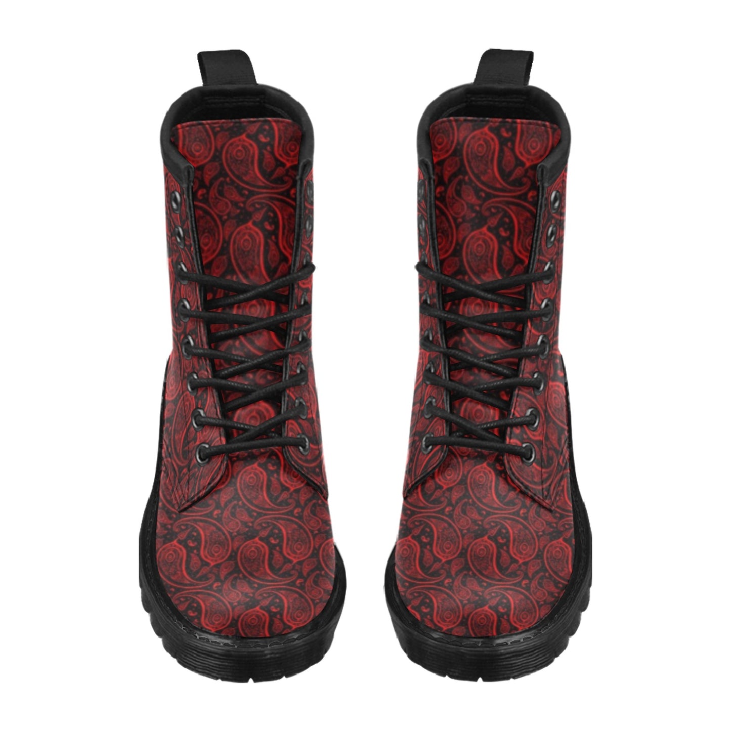 Paisley Red Design Print Boots