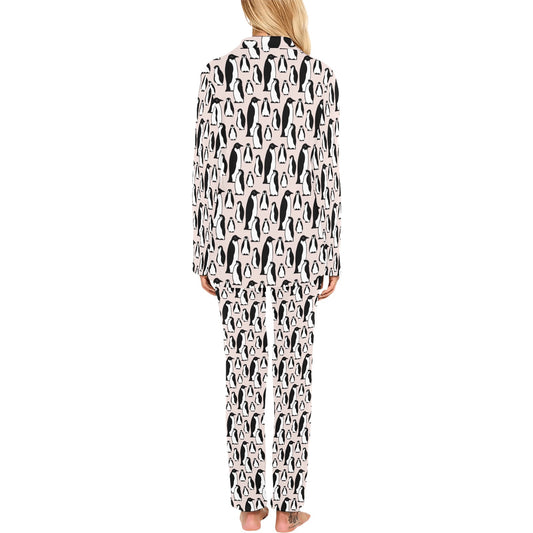 Penguin Themed Women's Long Pajama Set