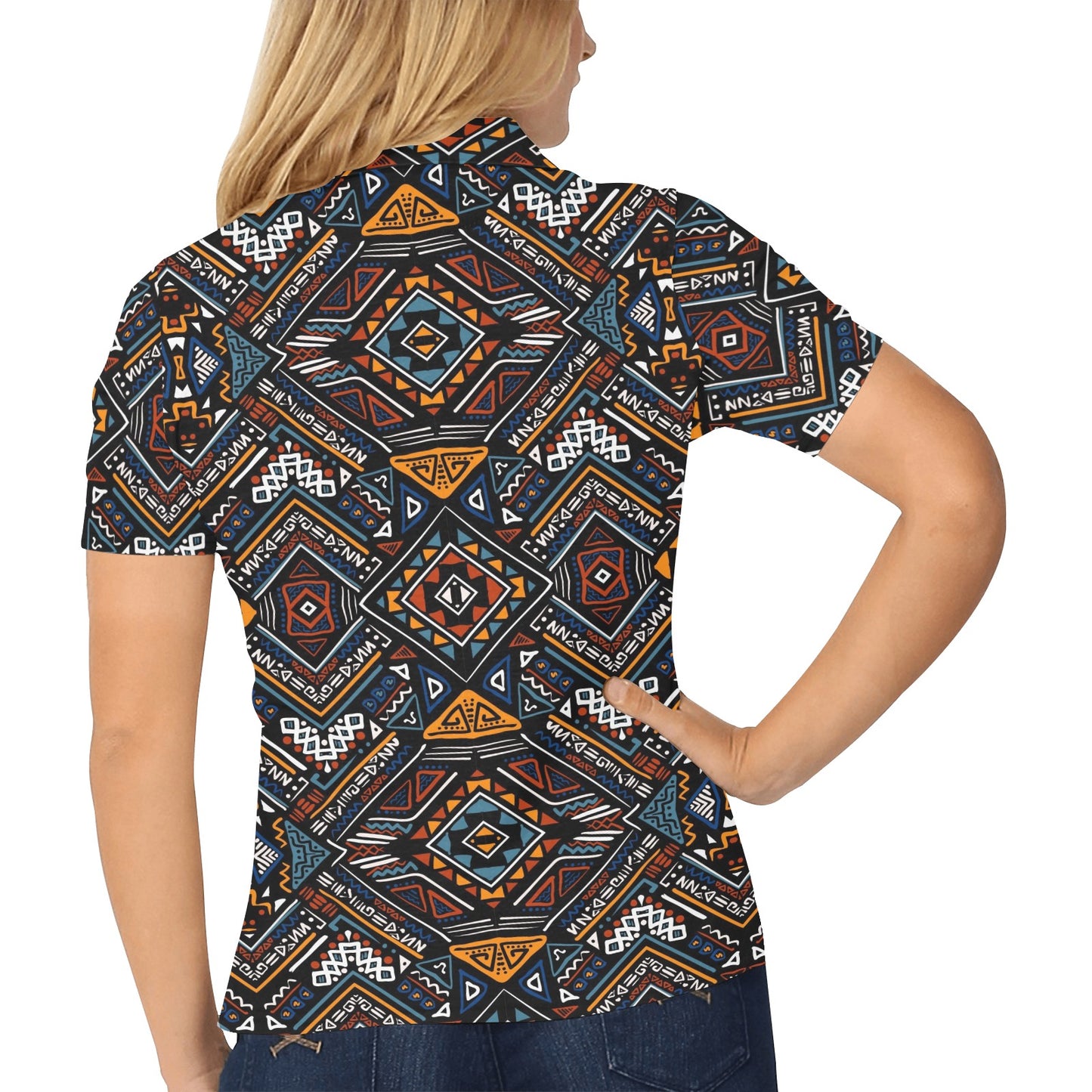 African Kente Print v2 Women's Polo Shirt