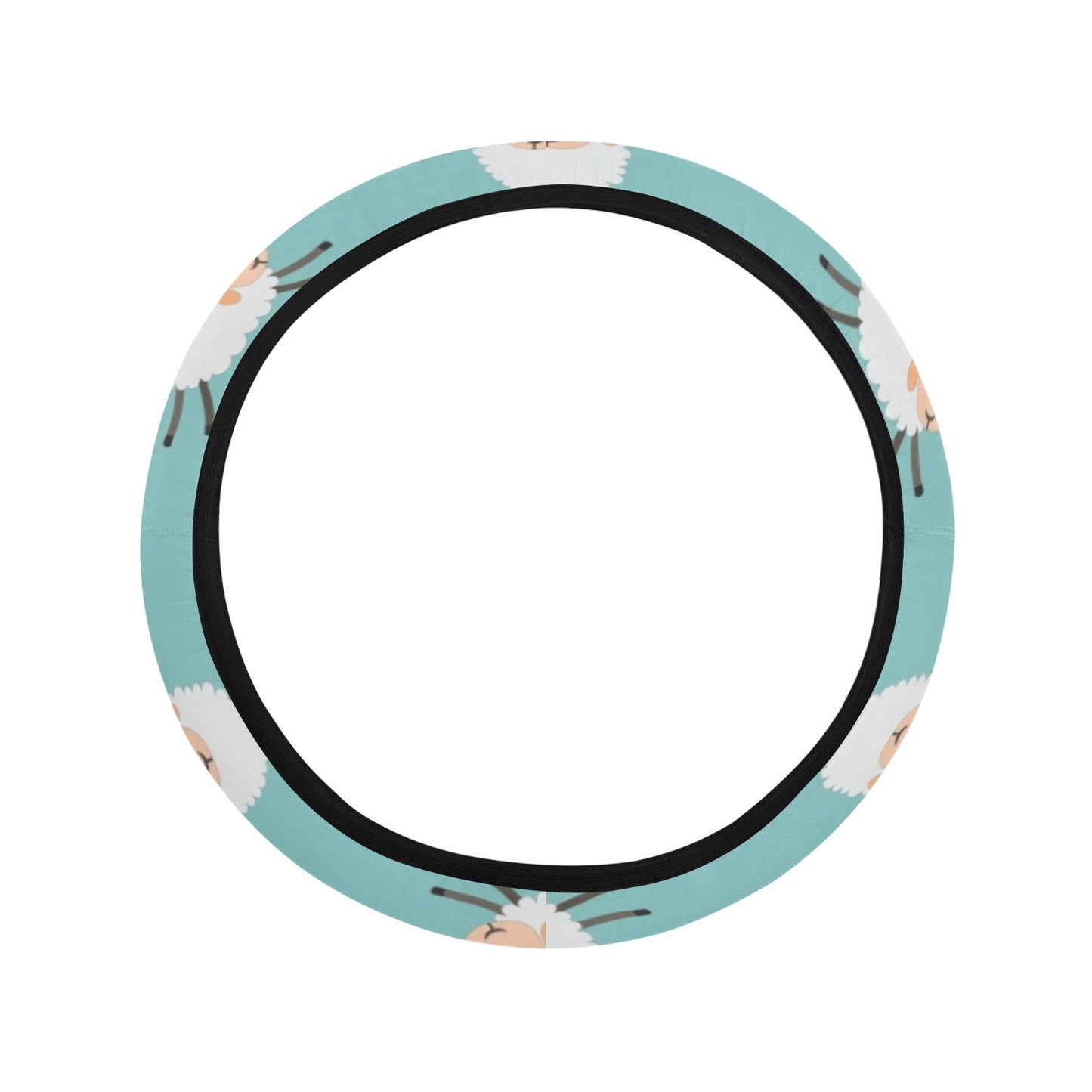 Sheep Print Design LKS406 Steering Wheel Cover with Elastic Edge