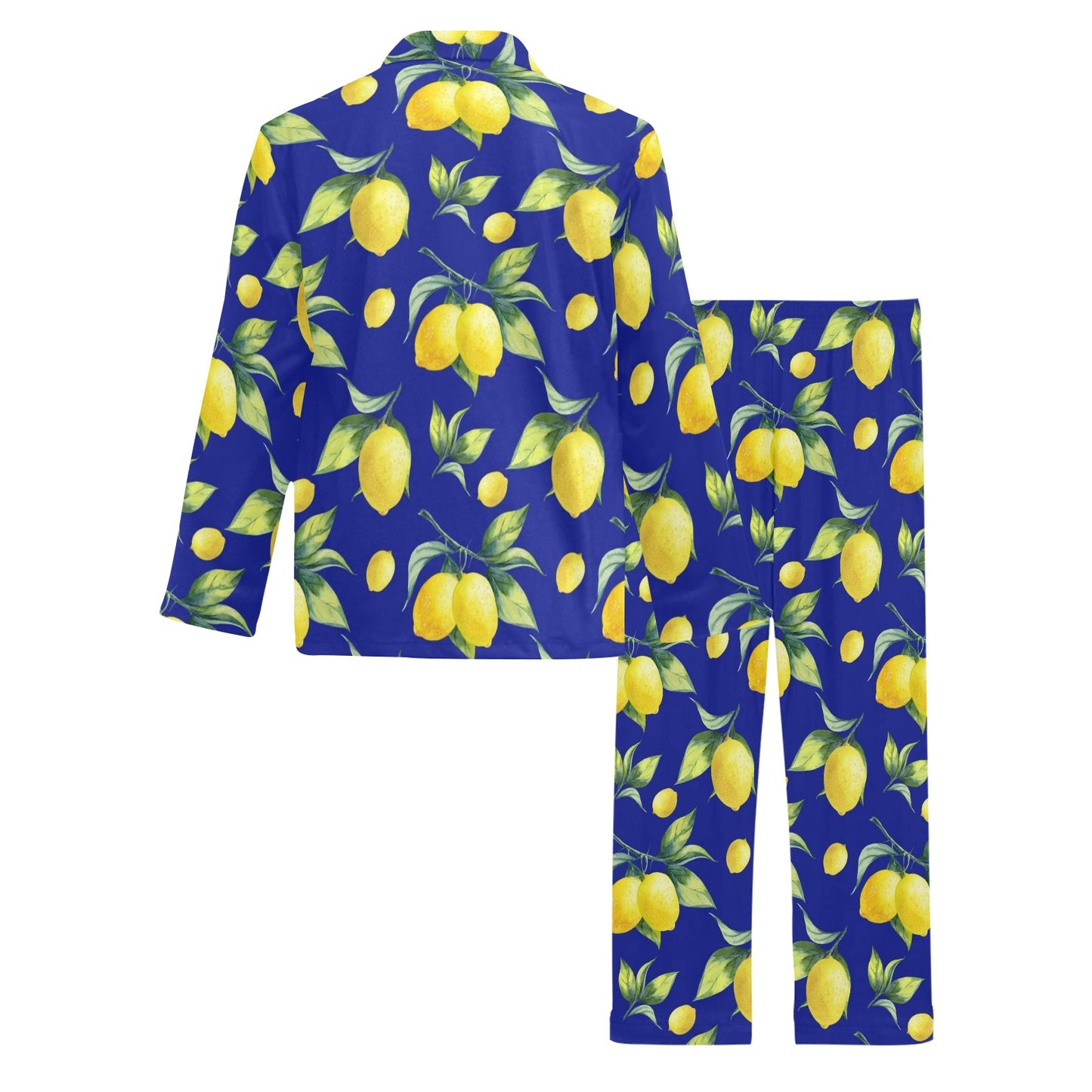 Lemon Pattern Print Design LM06 Men's Long Pajama Set