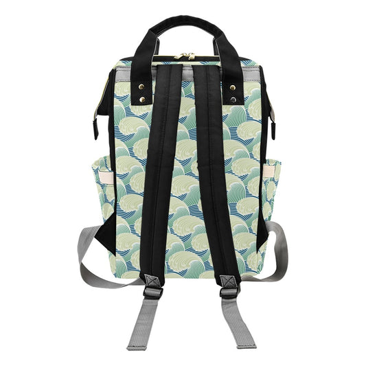 Wave Japan Style Print Design LKS302 Diaper Bag Backpack