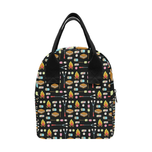Camping Campfire Marshmallows Insulated Lunch Bag