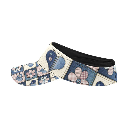 Patchwork Heart Flower Pattern Print Design 01 Unisex Sun Visor