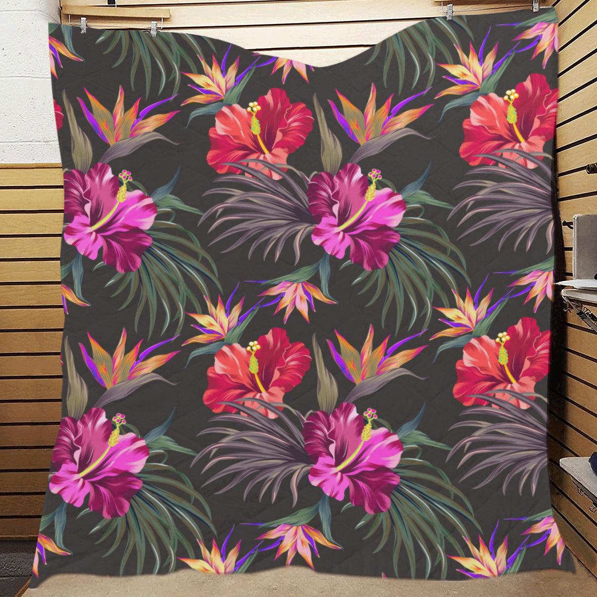 Hibiscus Pattern Print Design HB014 Premium Quilt