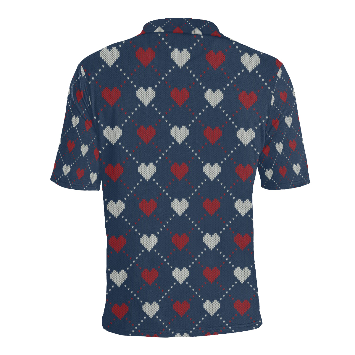 Heart Knit Pattern Print Design HE05 Men Polo Shirt