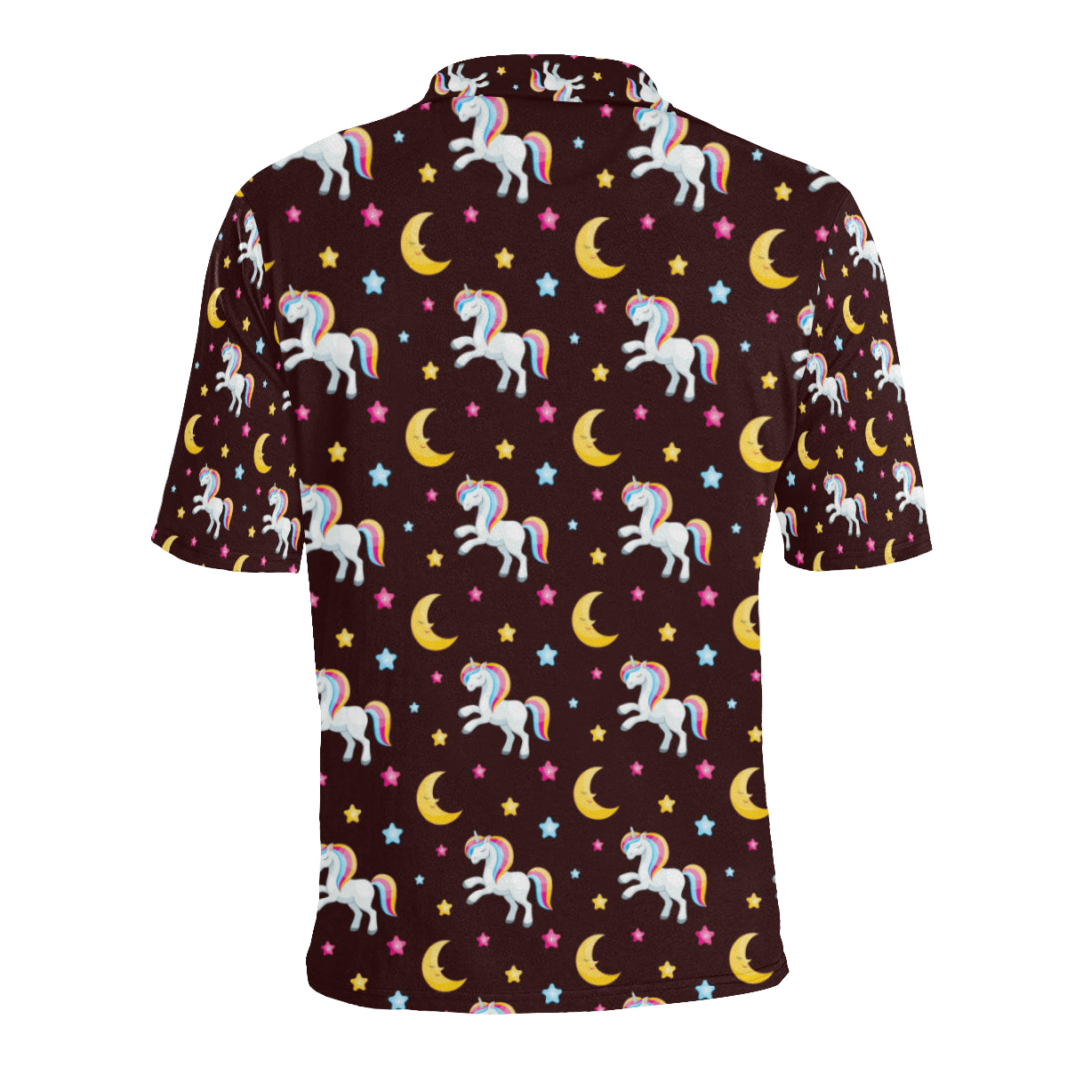 Unicorn Moon Star Men Polo Shirt